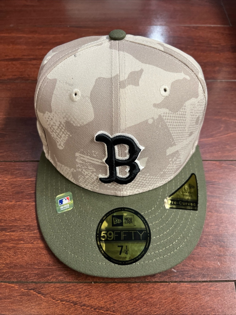 7 1/4 Boston Red Sox 2025 Armed Forces Day New Era 59Fifty Fitted Hat Camo Cap